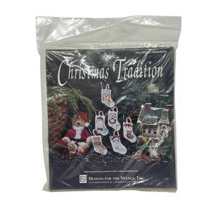 Cross Stitch Kit Christmas Tradition 1920 Stocking Pocket Ornament Design Needle